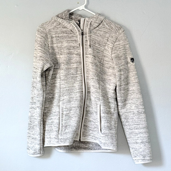 Kuhl Fleece Jacket Womens Small Light Gray Ascendyr Hooded Hiking Full Zip Gorp - Picture 5 of 14